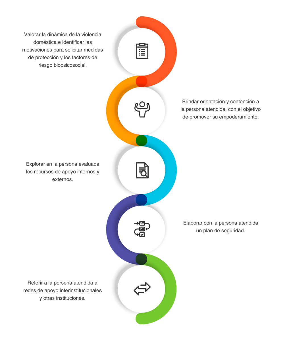 Infografía sobre los objetivos específicos a saber para trabajar valorar la violencia doméstica
